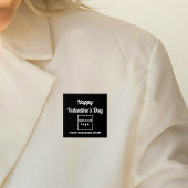 ビジネスのバレンタインの挨拶を黒い四角のボタン 缶バッジ