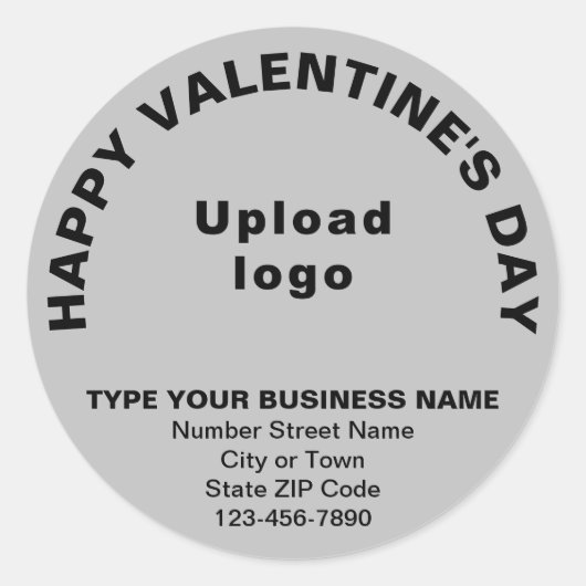 ビジネスのバレンタインの挨拶グレイ丸ステッカー ラウンドシール (正面)
