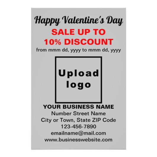 ビジネスのバレンタインセールの灰色の写真紙 フォトプリント            (正面)