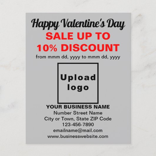 ビジネスのバレンタインセールをグレーフライヤーで チラシ