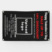 ビジネスのバレンタインデーのブラックバナー 横断幕 (横)