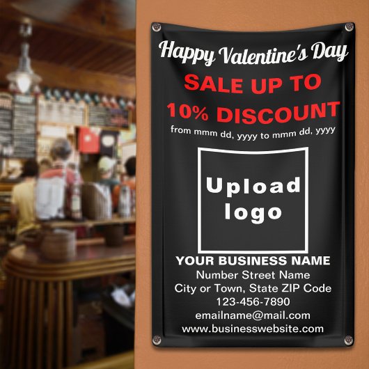 ビジネスのバレンタインデーのブラックバナー 横断幕