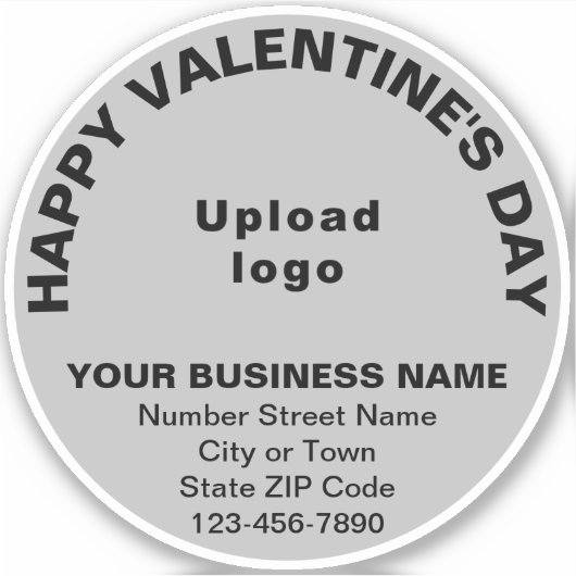 ビジネスのバレンタインデーツオングレーラウンドビニール シール (正面)