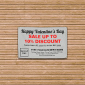 ビジネスのバレンタイン販売の灰色の四角形のバナー 横断幕