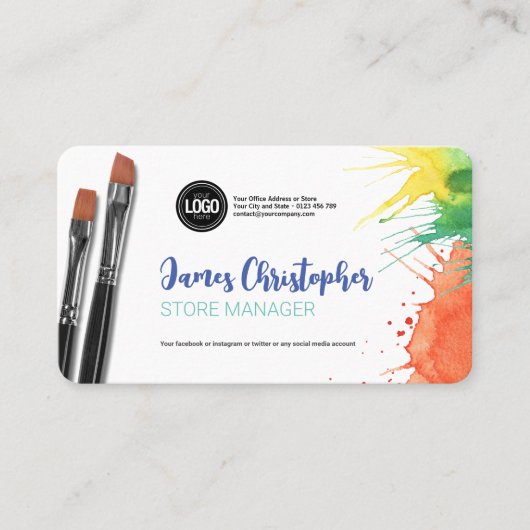 ビジネスのパーソナライズ |アート・サプライ 名刺 (正面)