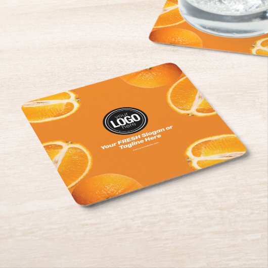 ビジネスのパーソナライズ |オレンジカンパニー スクエアペーパーコースター (アングル)