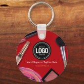 ビジネスのパーソナライズ |モダンメイクアップ会社 キーホルダー (正面)