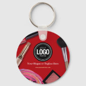 ビジネスのパーソナライズ |モダンメイクアップ会社 キーホルダー (裏面)