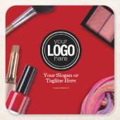 ビジネスのパーソナライズ |モダンメイクアップ会社 スクエアペーパーコースター (正面)