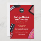 ビジネスのパーソナライズ |モダンメイクアップ会社 招待状 (正面)