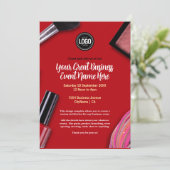 ビジネスのパーソナライズ |モダンメイクアップ会社 招待状 (スタンド正面)