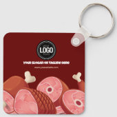 ビジネスのパーソナライズ |肉屋 キーホルダー (裏面)
