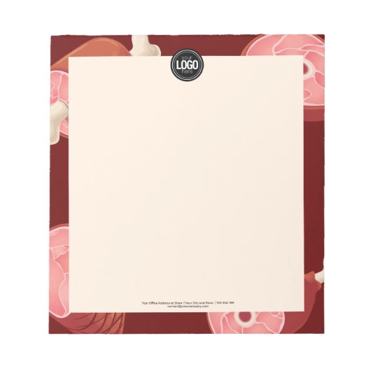 ビジネスのパーソナライズ |肉屋 ノートパッド (正面)