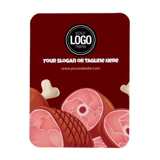 ビジネスのパーソナライズ |肉屋 マグネット (縦)