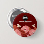 ビジネスのパーソナライズ |肉屋 缶バッジ (正面&裏面)