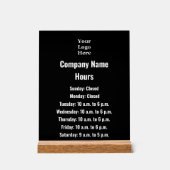 ビジネスのブラックおよびホワイトロゴの営業時間 アクリルサイン (正面)