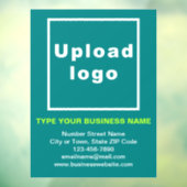 ビジネスのブランドティール（緑がかった色）の緑の窓にしがみつく ウィンドウサイン (シート3)