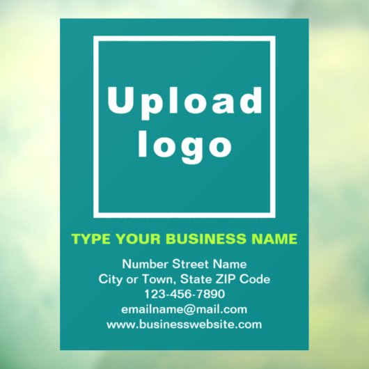 ビジネスのブランドティール（緑がかった色）の緑の窓にしがみつく ウィンドウサイン (シート3)