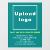 ビジネスのブランドティール（緑がかった色）の緑の窓にしがみつく ウィンドウサイン (シート)