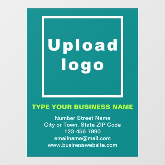 ビジネスのブランドティール（緑がかった色）の緑の窓にしがみつく ウィンドウサイン (シート)