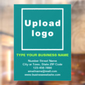 ビジネスのブランドティール（緑がかった色）の緑の窓にしがみつく ウィンドウサイン (シート2)