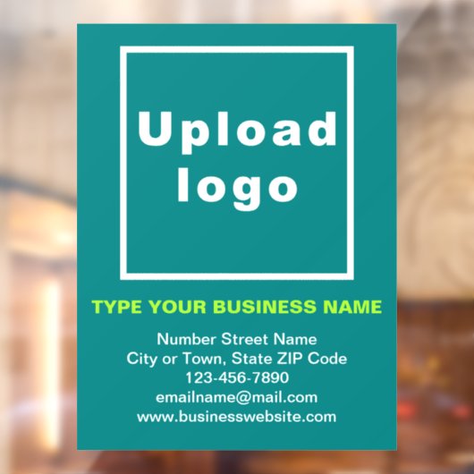 ビジネスのブランドティール(緑がかった色)の緑の窓にしがみつく ウィンドウサイン (シート2)