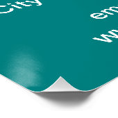 ビジネスのブランドティール(緑がかった色)グリーンスクエア光沢ポスター ポスター (コーナー)