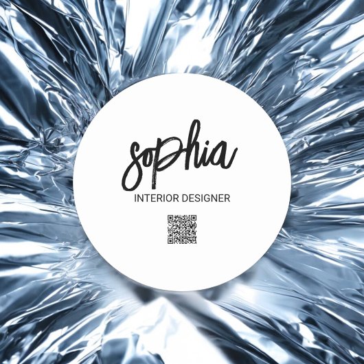 ビジネスのミニマリストブラシスクリプトホワイト ラウンドシール