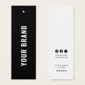 ビジネスのミニマリストブランド名の衣類つるラベル (正面&裏面)