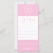 ビジネスのミニマルモダンリストピンクのギフト証明書 (正面)