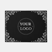 ビジネスのロエレガントゴ縁どのブラックプロモーション ドアマット (正面)