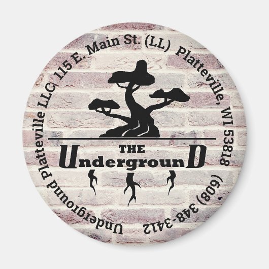 ビジネスのロゴが煙の背景を蒸発 マグネット (正面)