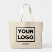 ビジネスのロゴとカスタム文字の両面 ラージトートバッグ (裏面)