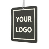 ビジネスのロゴとカスタム文字をブラックで表示 カーエアーフレッシュナー (左)