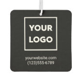 ビジネスのロゴとカスタム文字をブラックで表示 カーエアーフレッシュナー (裏面)