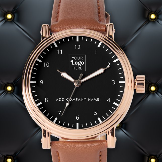 ビジネスのロゴと名前のプロモ企業のントブラック 腕時計 (クリエイターアップロード済み)