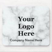 ビジネスのロゴと名前フェイク白い大理石テンプレート マウスパッド (正面)
