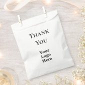 ビジネスのロゴと感謝のブラック&ホワイトテンプレート フェイバーバッグ (クリップ留めされた状態)