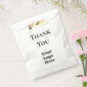 ビジネスのロゴと感謝のブラック&ホワイトテンプレート フェイバーバッグ (封をした状態)