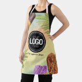 ビジネスのロゴの水の色のアイスクリームをパーソナライズ エプロン (インサイチュ)