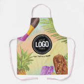 ビジネスのロゴの水の色のアイスクリームをパーソナライズ エプロン (正面)