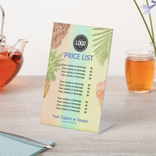 ビジネスのロゴの水の色のアイスクリームをパーソナライズ 台座サイン (インサイチュ)