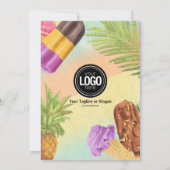 ビジネスのロゴの水の色のアイスクリームをパーソナライズ 招待状 (裏面)