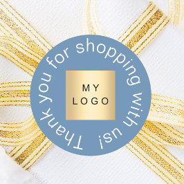 ビジネスのロゴはダスティ感謝していブブルー ラウンドシール