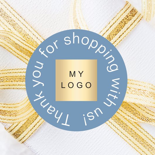 ビジネスのロゴはダスティ感謝していブブルー ラウンドシール