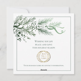 ビジネスのロゴを追加カスタムユニークGreenery Christmas シーズンカード