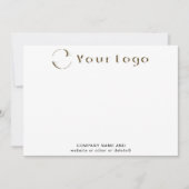 ビジネスのロゴクリーンミニマルカンパニーのブランドホワイト ノートカード (正面)