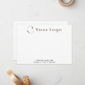 ビジネスのロゴクリーンミニマルカンパニーのブランドホワイト ノートカード (正面/裏面インサイチュ)