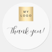 ビジネスのロゴシンプル白感謝していい ラウンドシール (正面)