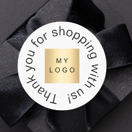 ビジネスのロゴシンプル白感謝していい ラウンドシール